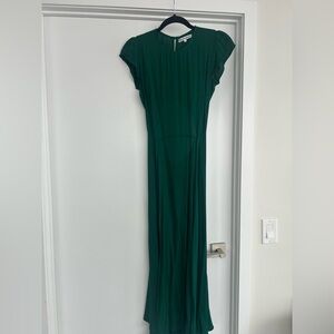 Reformation Gavin Dress, Size 4, Emerald, Midi Length